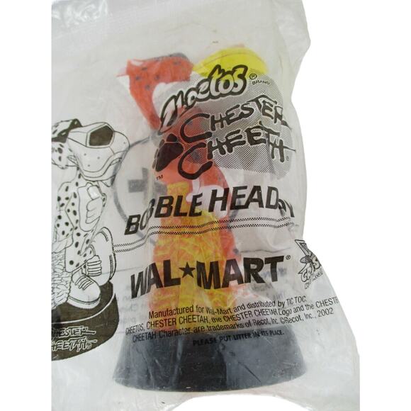 Chester Cheetah Cheetos Frito Lay 4 1/2” Bobblehead 2002 New in Sealed Package - Picture 2 of 4
